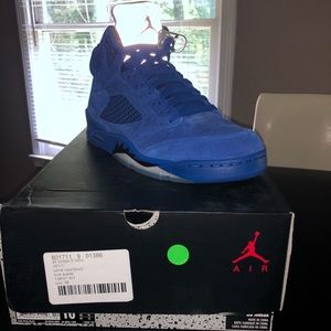 Air Jordan Retro 5 Blue Suede